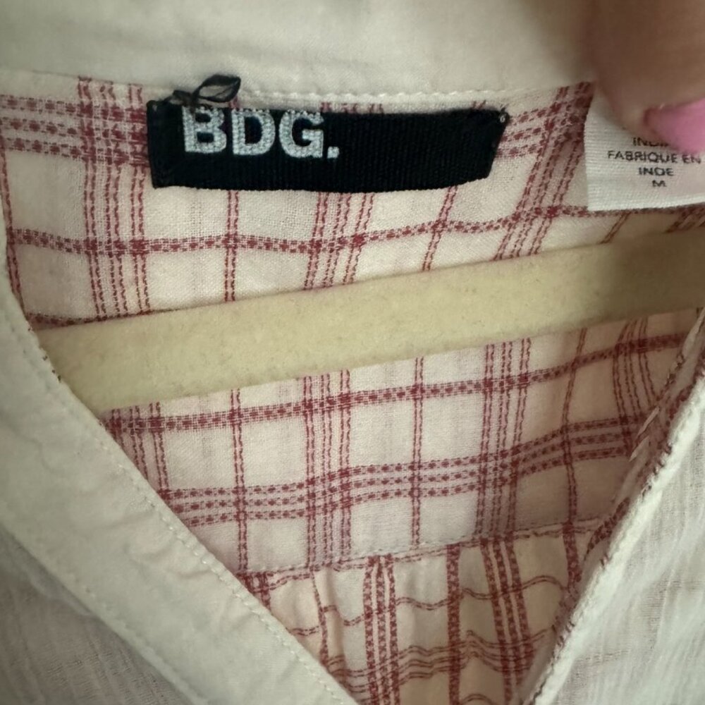 Urban Outfitters BDG white and red plaid blouse - Picture 3 of 3